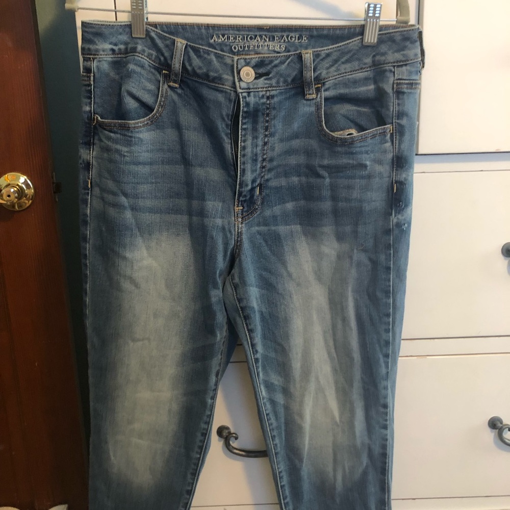 Super-stretch American eagle, light wash jeans